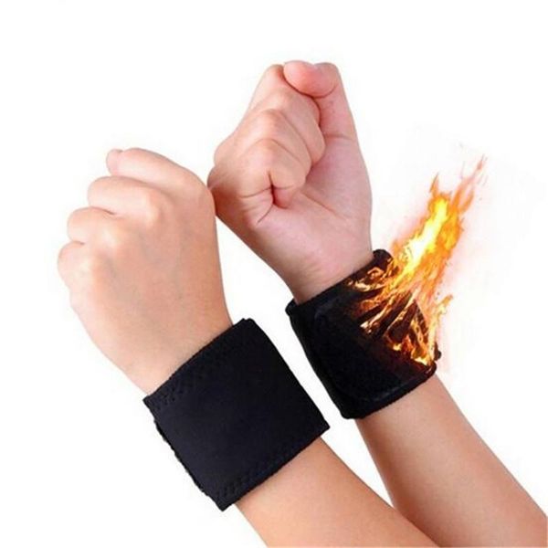 

wrist support frederick wristband elastic bandage straps gym band sports self-heating wristbands i400918, Black;red
