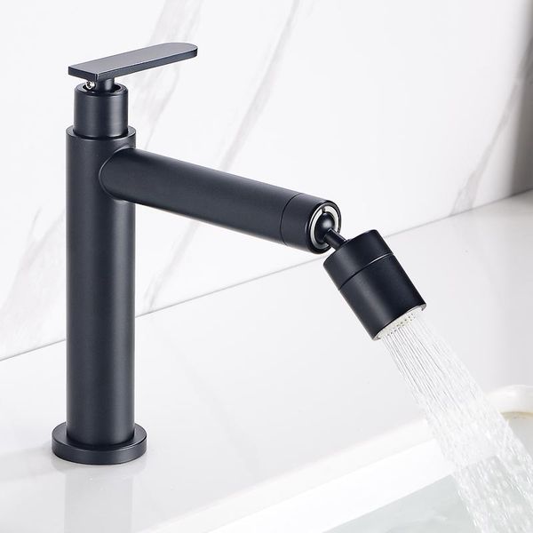 

bathroom sink faucets matte black basin faucet stainless steel deck mounted single handle cold taps rotate mouth spray