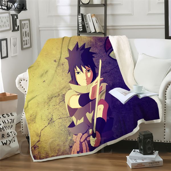 

cloocl blankets japan cartoons naruto uchiha sasuke 3d print sofa travel throw blanket teens plush quilt