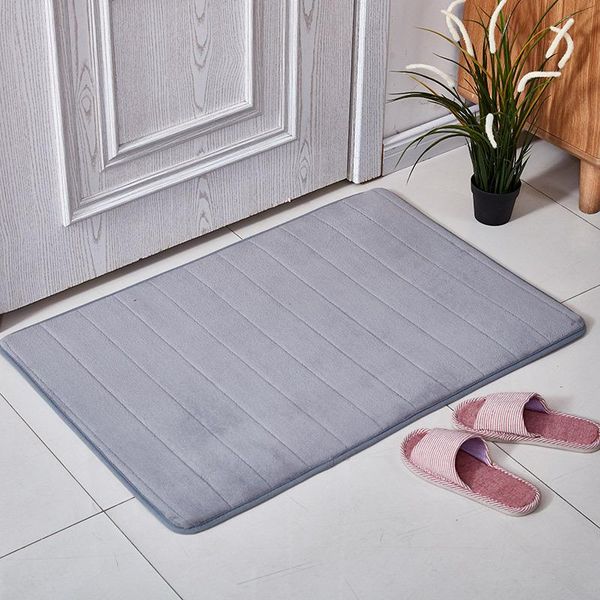 

1pc 40x60cm home bath mat non-slip bathroom carpet soft coral fleece memory foam rug mat kitchen toilet floor decor