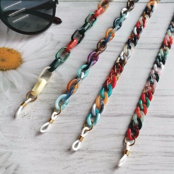 

sunglasses frames 70.0 cm finished glasses acrylic chains cord fashion eyewear lanyard strap necklace reading eyeglass accessories n099, Silver
