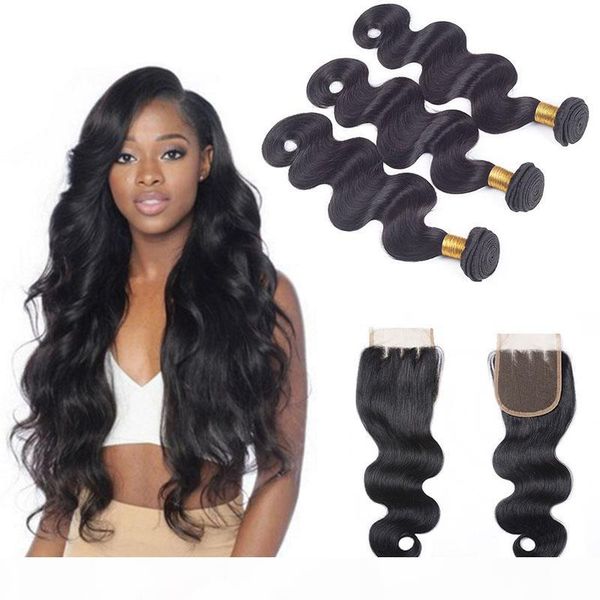 

peruvian human hair 4x4 lace closure with 3 bundles 4pieces lot body wave bundles with lace closure body wave bundles with lace closure