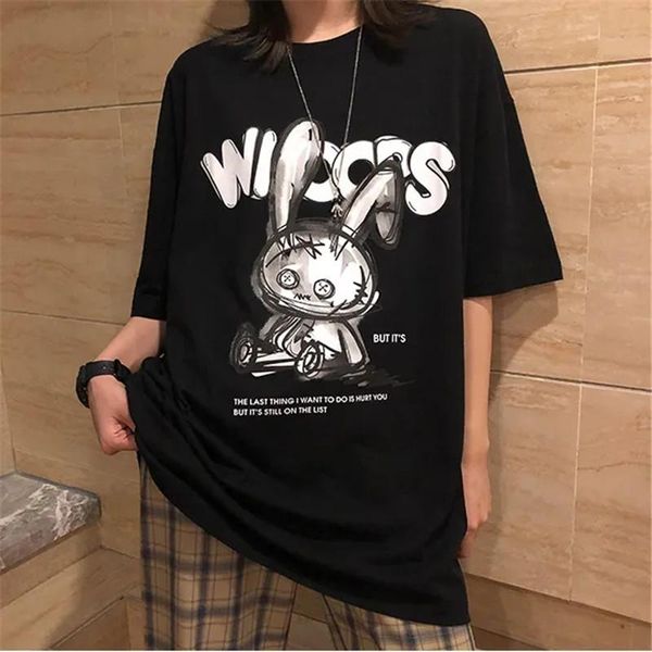 

men's t-shirts black students cotton summer special printed funny japan cartoon short-sleeved fashion t-shirt harajuku, White;black