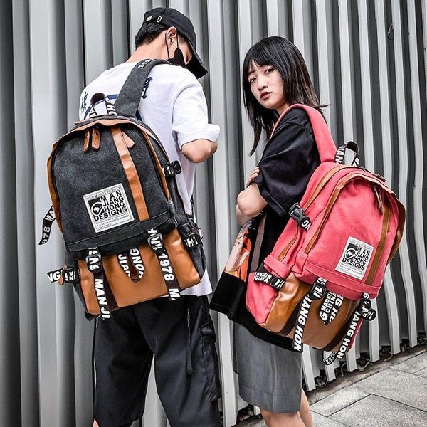 

backpack canvas travel middle school student bag large capacity leisure computer