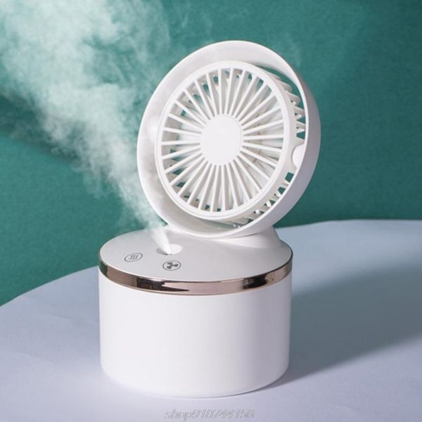 

electric fans 3 speed misting fan with humidifier desk 2000mah usb rechargeable air conditioner for office room outdoor a13 21 dropship