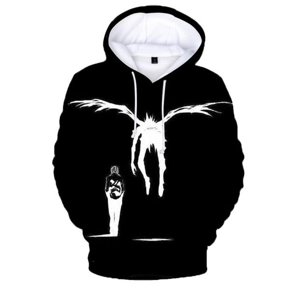 

men's hoodies & sweatshirts 3d fashion death note sweatshirt women men harajuku hoodie hip hop streetwears comfortable plus size clot, Black