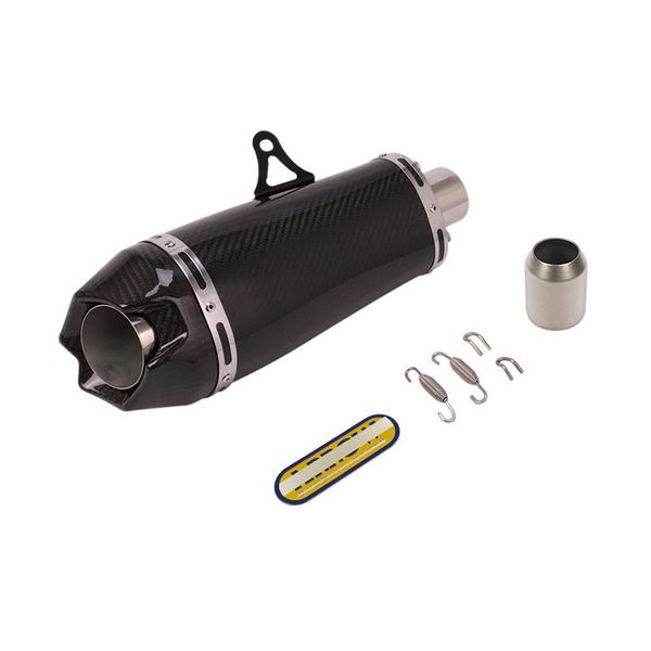 

exhaust pipe 51mm motorcycle black tips muffler tail tube real carbon fiber 370mm