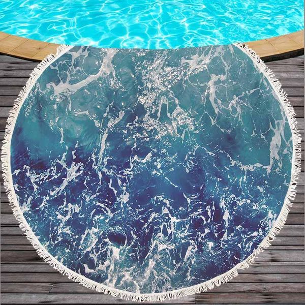 

towel microfiber soft round beach for toalla tassel yoga mat hand printed serviette 150cm bath summer suncreen