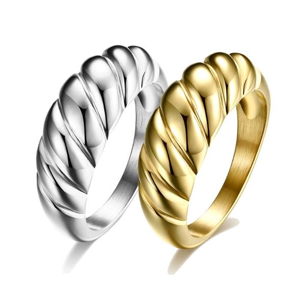 Eheringe Europäischer und amerikanischer Verkauf von Brot-Edelstahl-Fingerring für Frauen, Verlobung, Jahrestag, Schmuck