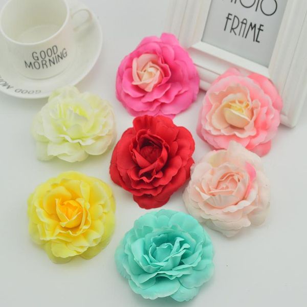 

10pcs silk tea roses plastic flowers for wedding decora bride accessories diy wreath artificial flowers for scra jllesc