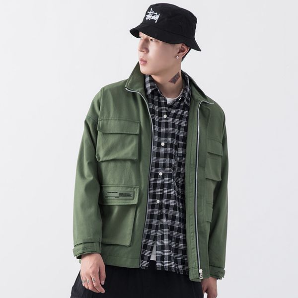 

men's jackets primavera outono casacos com capuz casaco masculino harajuku solto blusÃ£o outwears streetwear jaqueta sÃ³lida m-3xl jqon, Black;brown