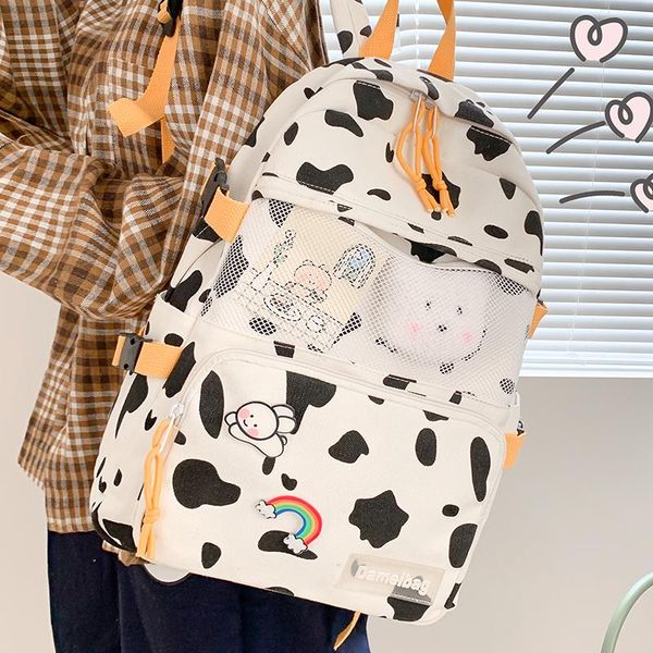 

backpack joypessie fashion rucksack cute cow printing trendy women school bag for teenager girls bookbag canvas travel mochila