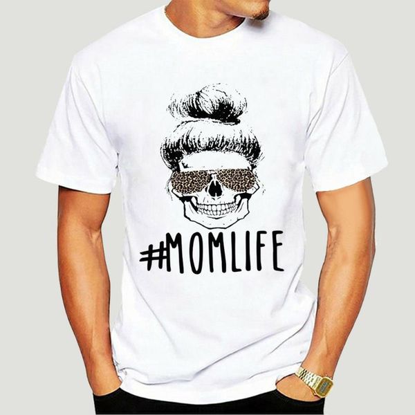 

men's t-shirts loose #momlife t-shirt 2021 women casual harajuku leopard glasses shirt ladies mothers day 0439a, White;black