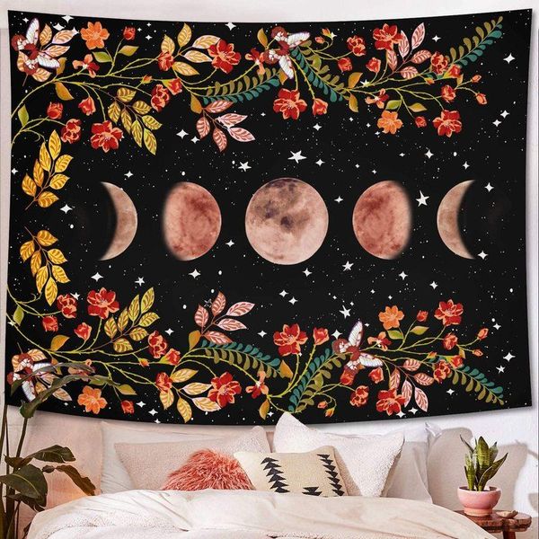 

tapestries starry sky tapestry moon flower wall hanging room dormitory artist home decoration accessories