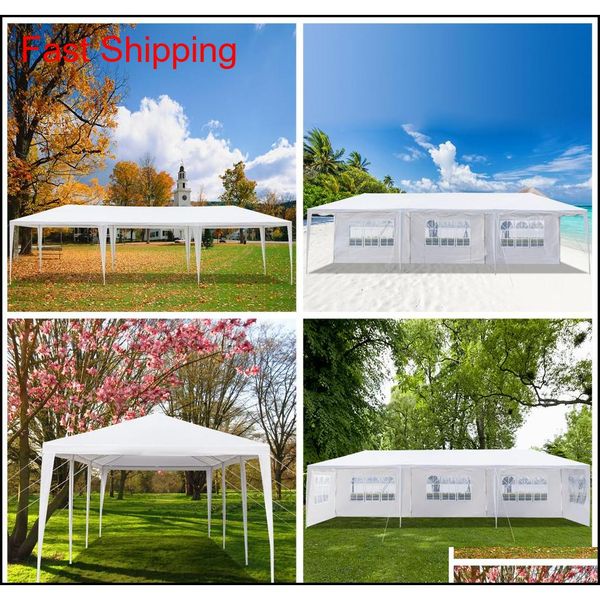 

10x30ft 8 sides 2 doors outdoor canopy party wedding tent white 3x9m gazebo pavilion with spiral okl toys2010