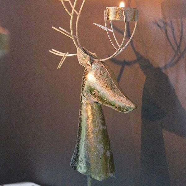 

candle holders creative metal christmas deer tea light holder center candlestick party home decor ornaments