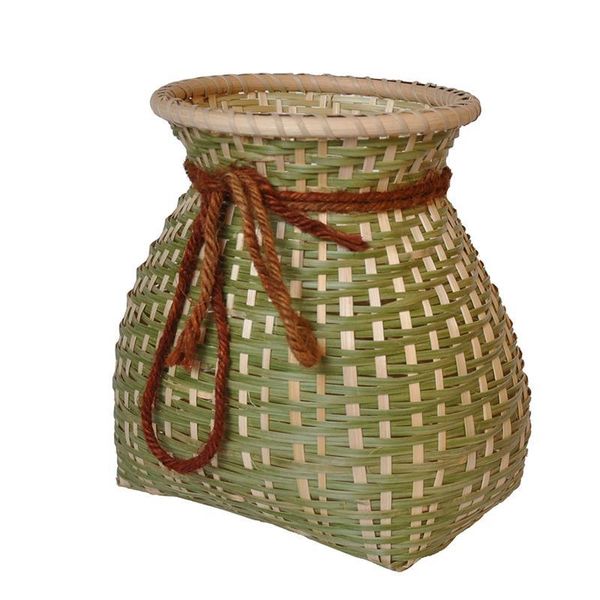 

storage bottles & jars 1pc handmade bamboo woven basket container flower