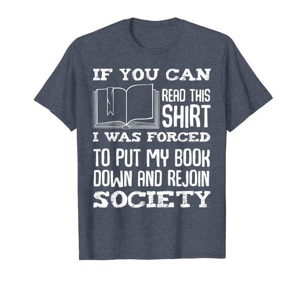 

i was forced to put down my book down funny reading t-shirt, White;black