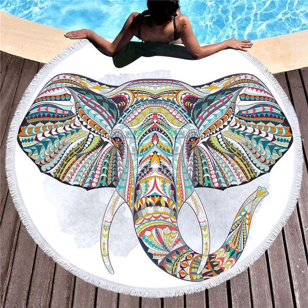 

towel microfiber elephant summer 150cm round beach with tassel for adults yoga mats bath towels tapestry suncreen cover