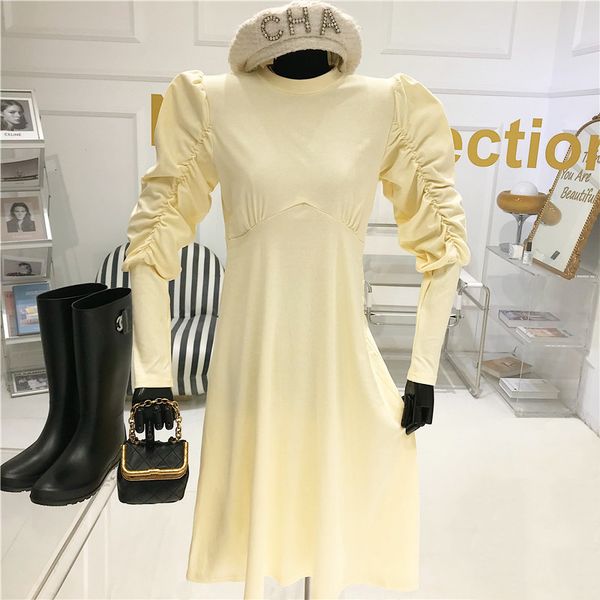 

dressed in bubble female spring around neck fine fitting dress bottom zchk, Black;gray