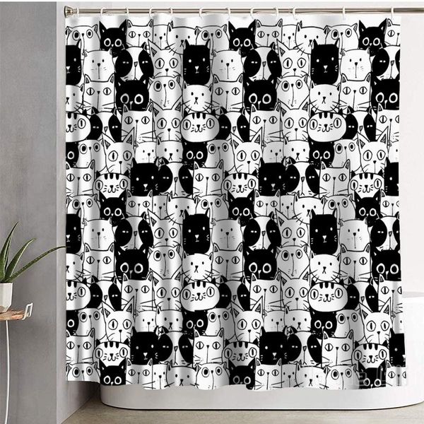 

shower curtains humorous kitten curtain decor waterproof bathroom decorations