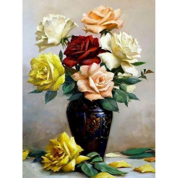 

paintings gatyztory 60x75cm frame peony diy painting by numbers canvas colouring flowers handpainted oil home wall decor
