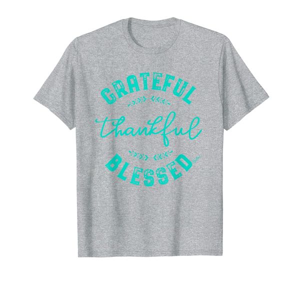 

thankful grateful blessed t-shirt, White;black