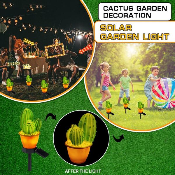 

lawn lamps plug-in cactus outdoor garden light led solar landscape sensor courtyard balcony night imitation plant decor#w