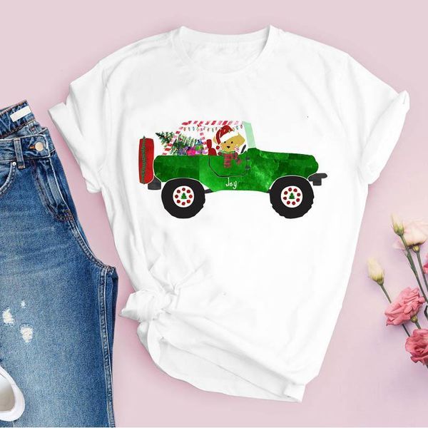 

tees for women print green animal 90s car cartoon merry christmas ladies clothes lady clothing female t shirt t-shirt, White