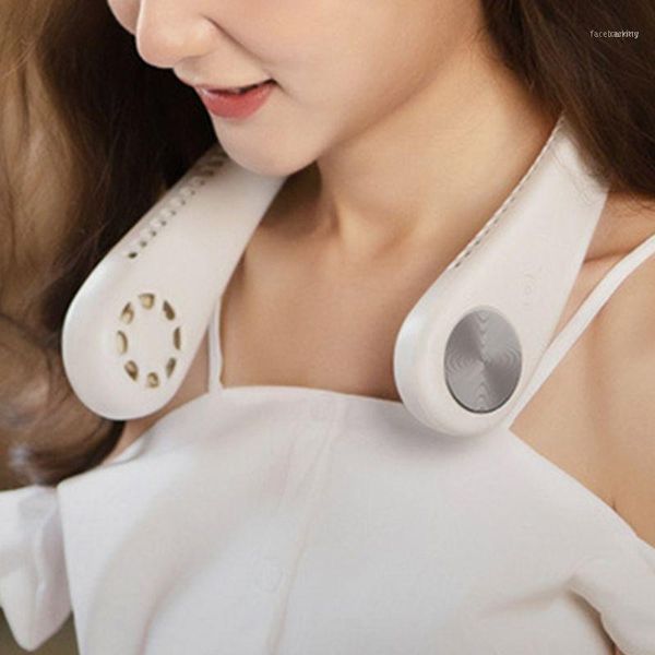 

portable bladeless 360Â° cooling necklace fan hands hanging neck air cooler11