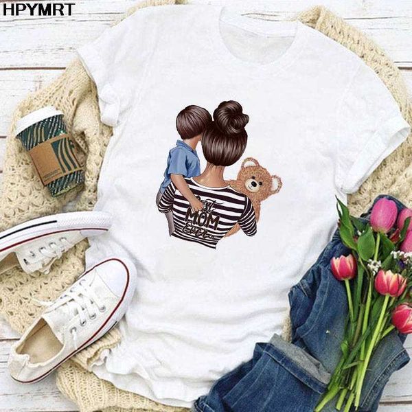 2020 Novos Camisetas Mulheres Melhor Mãe Imprimir Mãe Feminina Das Mulheres Das Desenhos Animados T-shirt Sexy T-shirt das Mulheres Manga Curta Top Tshirt Roupas X0628