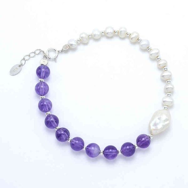 

new arrival amethyst bracelet pearl bracelet, Golden;silver