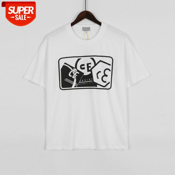

geometric letter printing round neck pullover short sleeve men and women same batch #wr9t, White;black