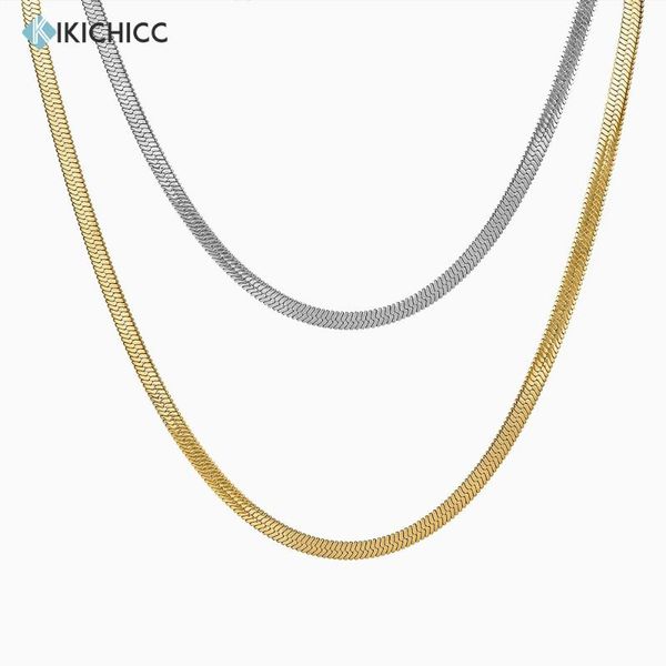 

kikichicc 925 sterling silver 4.5mm thick gold snake chain choker necklace luxury fine jewelry wedding party jewels rock punk