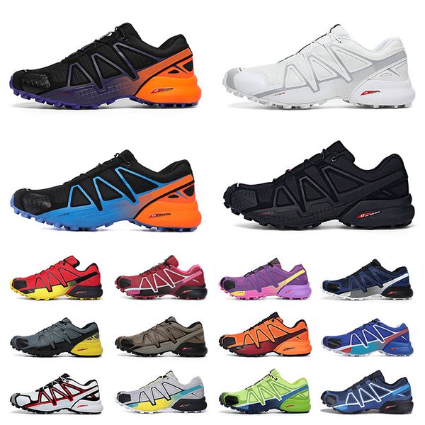 

wholesaleÂ spees cross 4 trainers men women professioanl running shoes jogging all white blue black pink orange red gray hiking big size 36-4, White;red