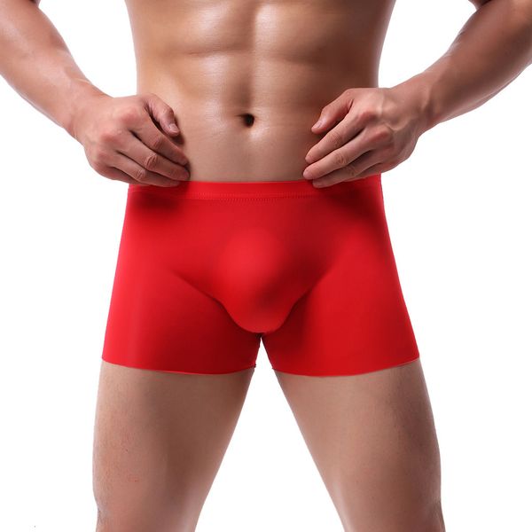 

men underpant pure color breathing patchwork ice silk underwear solid shorts slim soft quick dry undergroundsalable, Black;white