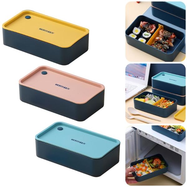 

dinnerware sets office worker with lunch box lid removable divider bpa-microwave safe bento leakproof flatware for kids adult