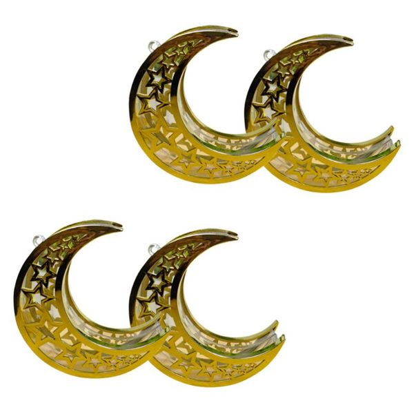 

4pcs decorative moon pendants electroplated pendants gift box decor (golden