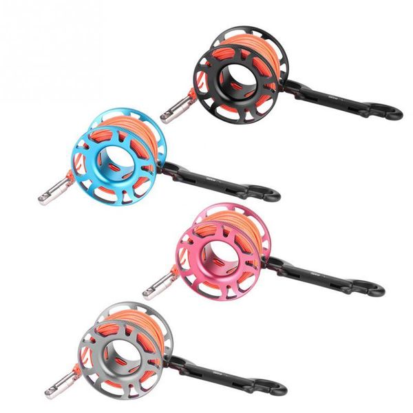 

pool & accessories keep diving 15/30m smb spool finger reel aluminum clip scuba tech with swivel hook buckle safe