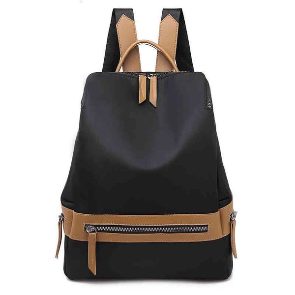 

handbag oxford cloth backpack women's korean 2021 versatile lightweight nylon schoolbag fashion personalized, Black;red