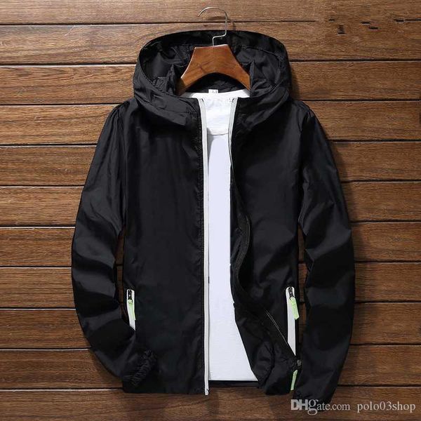 

women's jackets men spring autumn windbreaker slim fit zipper coat solid hooded bomber jacket quick-drying reflective sun protection cl, Black;brown