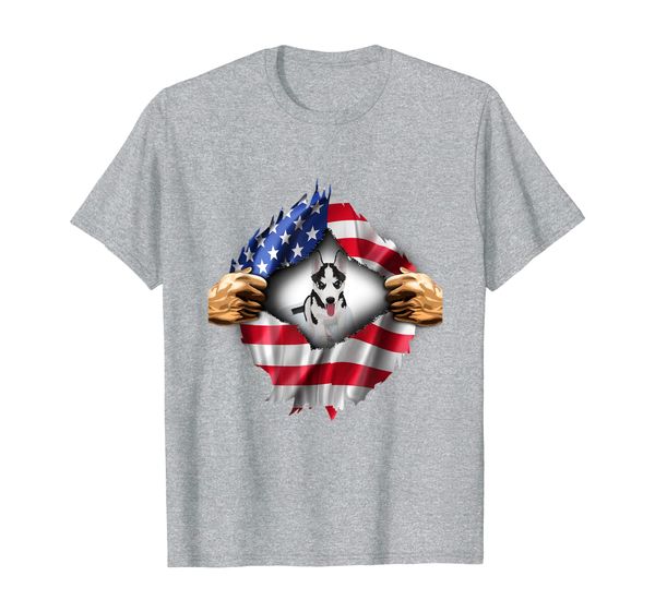 

open hand husky t-shirt dog gift huskies funny dog american t-shirt, White;black