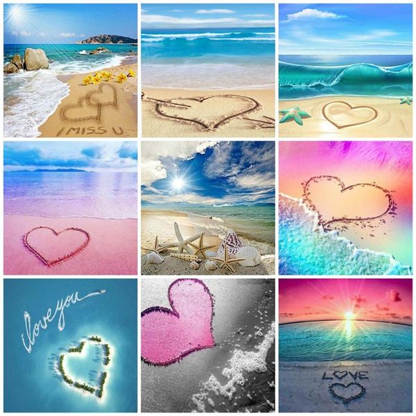 

diamond painting evershine 5d full square landscape embroidery beach cross stitch sea picture rhinestones home decor