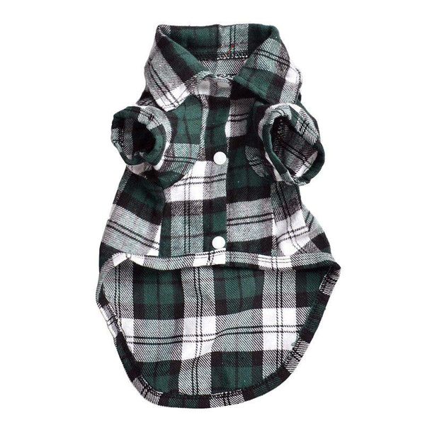 

dog apparel plaid grid shirt revers costume clothes festival cat green m