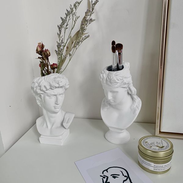 

creative white sculpture hars penholder bureau make borstel organizer bloempot vaas pen box embassy paper gifts