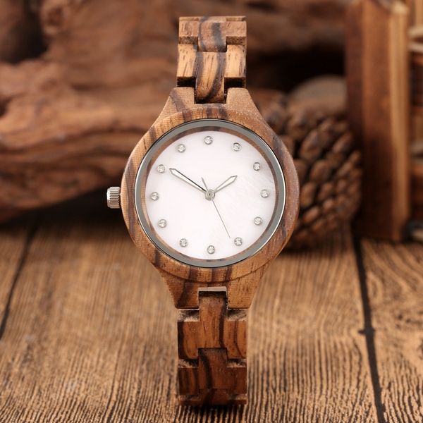

crystal rhinestone women ladies dress adjustable wooden bracelet watch quartz wristwatch women's clock reloj mujer, Slivery;brown
