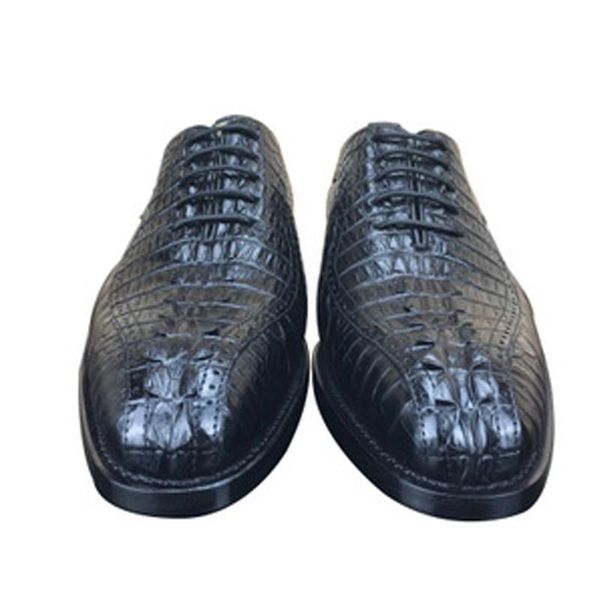 

dress shoes shenzhen dae style men import crocodile leather manual sewing breathable soles, Black