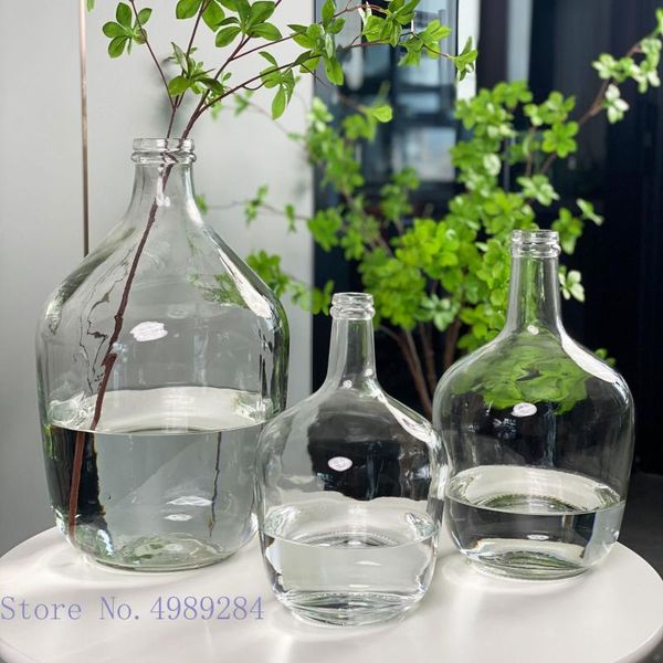 

vases transparent glass flower vase big belly handmade arrangement hydroponics accessories home decoration ornaments