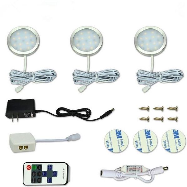 

3/4/6/8 pcs led under cabinet light 12 leds remote control dimmable kitchen lights wardrobe bar lamp night lamps home decoration