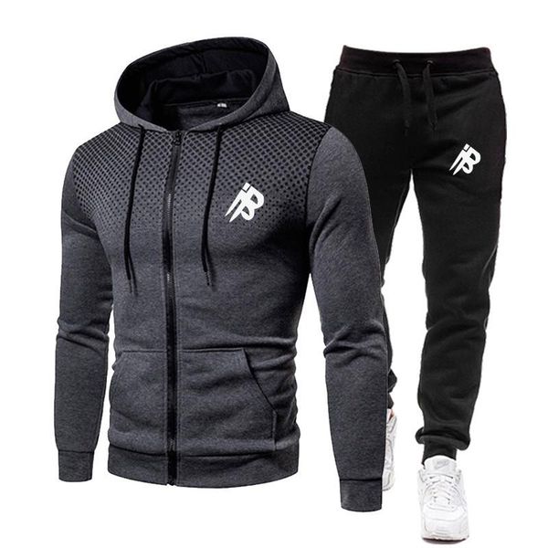 

jogging clothing chreifit brand autumn s11 theme song colour eggs fashion printing men's two-piece wave point sports zipper suit hoodie, Black;red